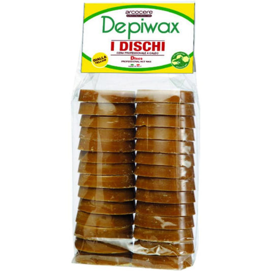 Cera a Caldo Gialla senza strisce a Dischi Depiwax VELOUR sacchetto da 1000 ml - ARCOCERE