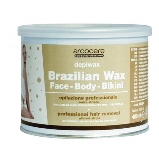 Cera a caldo Brasiliana per Viso-Corpo-Bikini senza strisce Depiwax vaso da 400 ml - ARCOCERE