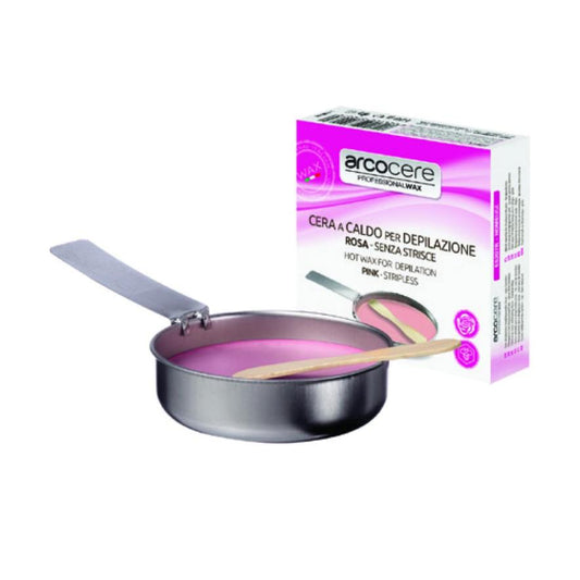 Cera a caldo Rosa senza strisce Velour+spatola pentolino da 120 gr - ARCOCERE