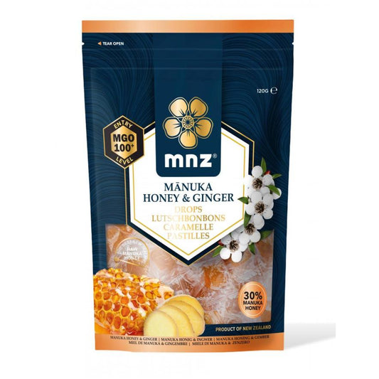 Pastiglie Manuka MGO100 allo Zenzero con isomalto Confezione 120 gr - MNZ