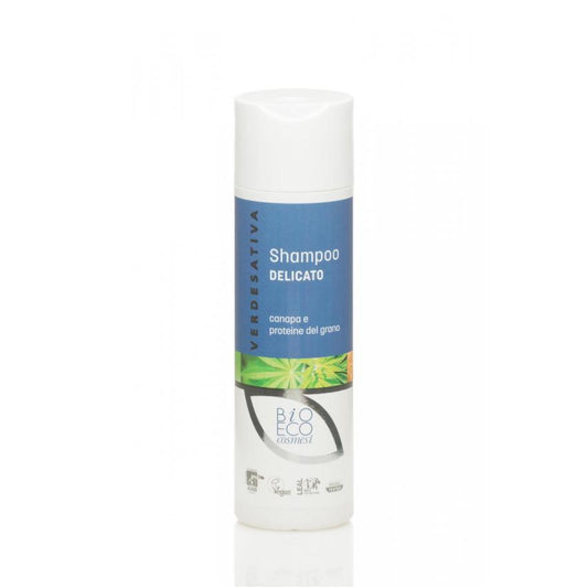Shampoo delicato canapa e proteine del grano flacone 200 ml - VERDESATIVA