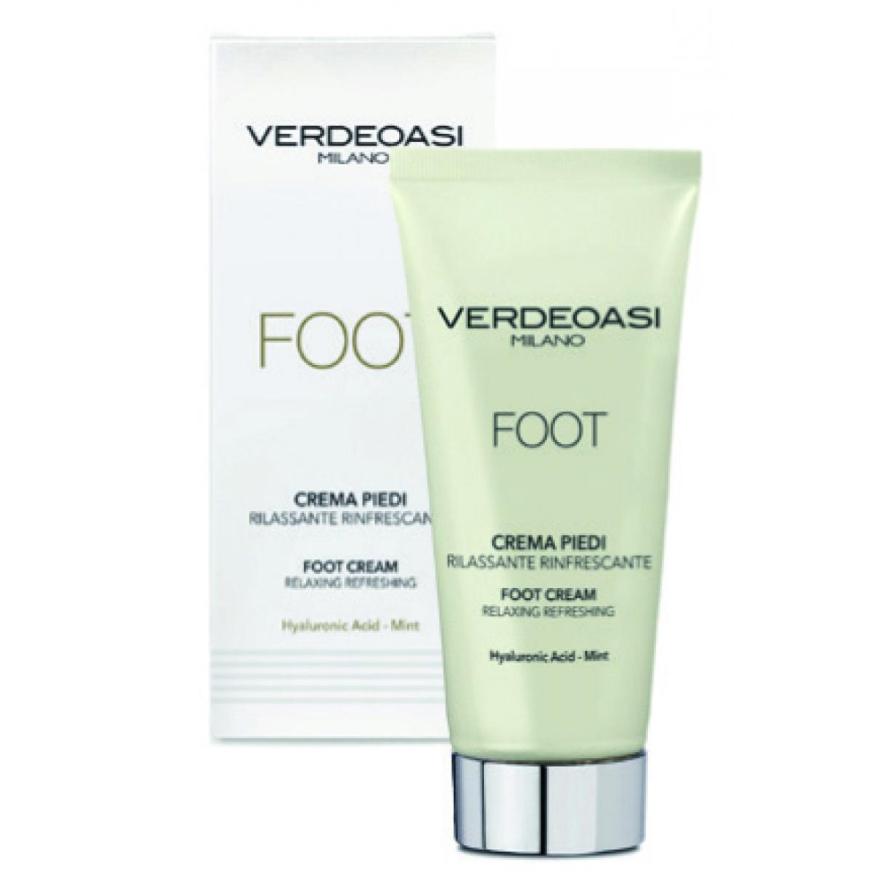 Crema Piedi Rilassante Rinfrescante con Jaluronico e Menta 100 ml - VERDEOASI