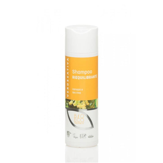 Shampoo riequilibrante per capelli grassi canapa e tea tree flacone 200 ml - VERDESATIVA