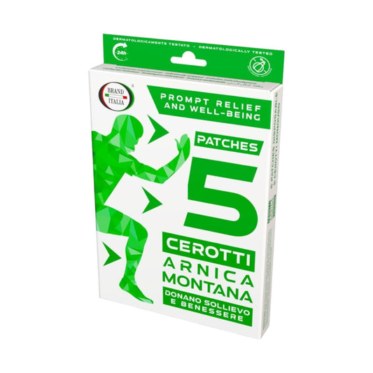 Scatola con 5 cerotti da cm 14 x 9 con Arnica per i dolori - BRAND ITALIA